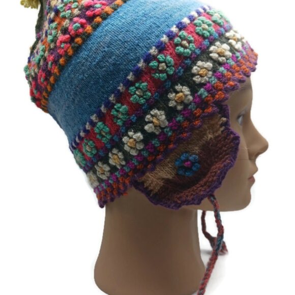 Chullo Unisex Multicolored Wool Fabric Winter Warm